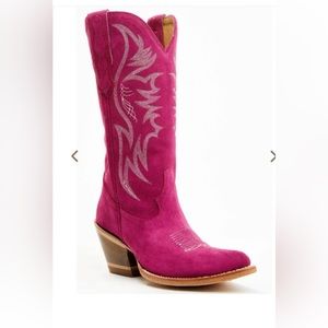 Charmed Life Berry Suede Western Boots - Round Toe.